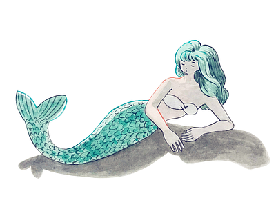 The little mermaid... art illustration mermaid sketch sketchbook watercolor