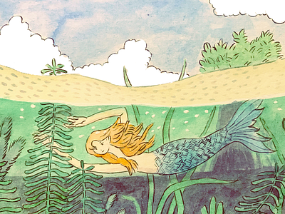 Nina... illustration mermaid nina sketch sketchbook underwater water watercolor