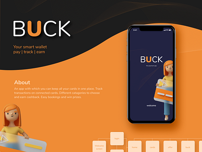BUCK - Your Smart wallet app design ui ux vector web