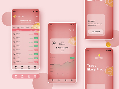 New generation cryptocurrency app app concept design figma mobile neomorphism ui uidesign vector visual design