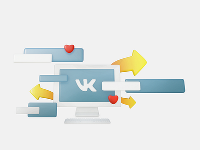 VKontakte 3D Illustration 3d app blender design figma illustration minimal photoshop