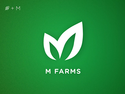 M Farms Brand Identity agriculture branding farmers market flat icon identity leaf logo leaves minimal monogram symbol vegetables