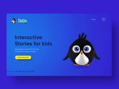 Kids learning app - Website UI animation bird character design education graphics icons illustration interaction interface kids learning minimal preschooler ui ux web
