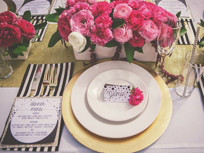 Menu & Place Card Design graphic design invitation kate spade menu occasions party table setting
