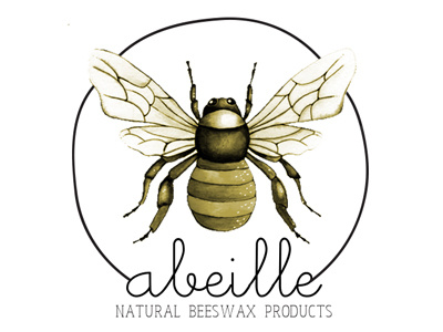 Abeille Logo art bee cute graphic design handmade illustration logo painting watercolor