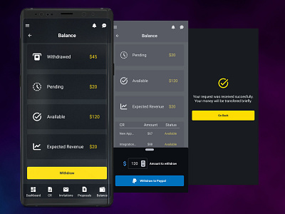 CodeSpread Mobile Balance app design marketplace paypal ui uidesign ux webdesign