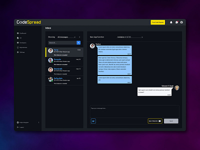 CodeSpread Chat app design chat ui uidesign ux
