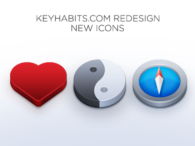 Keyhabits icons clean compass heart icon jingjang keyhabits red silver