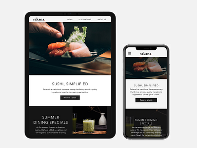 Sakana: Responsive home responsive design typography web design website