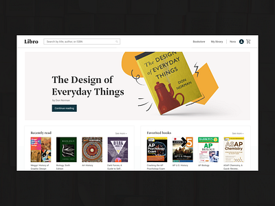 Libro: Home Screen book design ecommerce store ui ux web design website