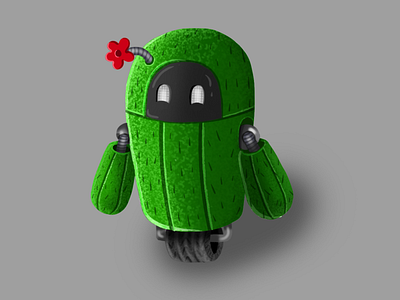Ilustração de robô cacto cactus robot illustration design illustration
