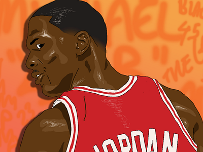 Jordan ball basketball bull bulls draw drawing illustration jordan michael photoshop red
