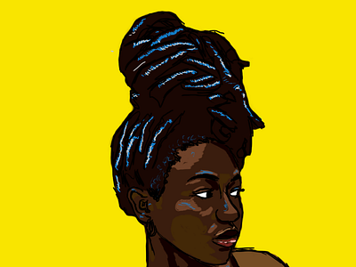 Queenie black brown design digital draw girl girls graphic illustration melanin minimal minimalist photoshop queen sketch sketches woman yellow