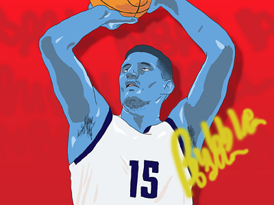 Jokic art ball blue colour drawing europe games illustration nba photoshop red serbia sketch sport vivid