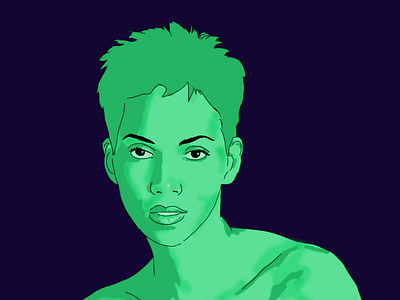 Halle actor actress characters digital art drawing film graphic art illustration photoshop