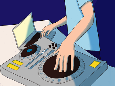 DJ adobe art blue dj drawing graphic art illustration illustrator laptop music photoshop sketches songs tunes