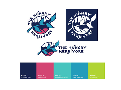 The Hungry Herbivore - Logo branding food truck vector