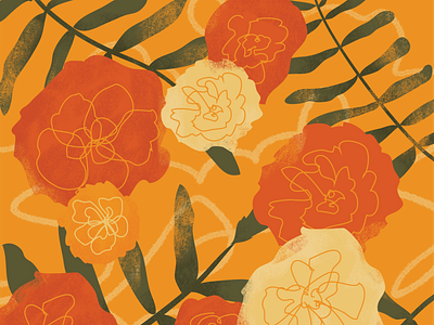 The Secret Garden - Marigold digital painting illustration photoshop