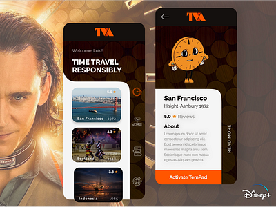 Loki "TemPad" Time Travel App ⏳ app disney figma marvel ui