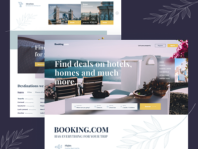Landing page redesign | Booking.com landing landing page main page travel traveling ui ux web webdesign website