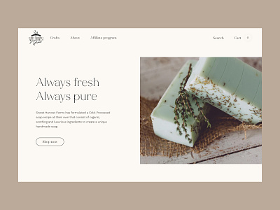 Craft soap design landing main page ui ux web webdesign website