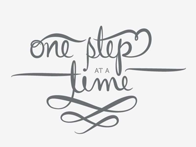 One Step lettering mantra one step script vector