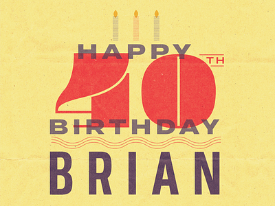 Happy Birthday Brian! 40th birthday graphic