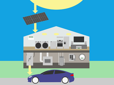 smart grid illustration flat illustration minimal vector