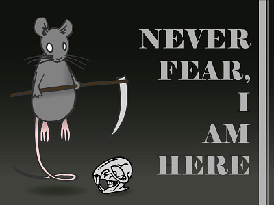 mouse reaper halloween illustration mouse typography