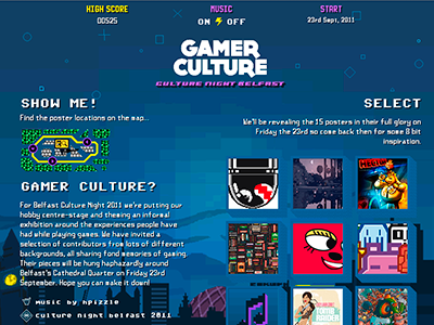 Gamer Culture Belfast Website 8 bit pixel website