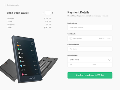 Design Challenge: Checkout screen checkout page crypto crypto wallet design minimal ui ux