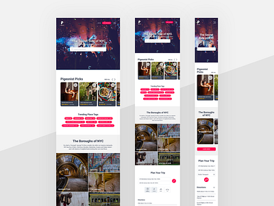 Pigeonist: responsive website