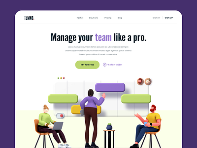 Temng Website 3d branding clean design illustration service team team management teamwork typography ui ux web website