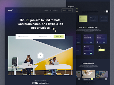 Jolux agency black branding design job job finder remote job typography ui ux web website