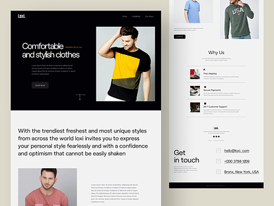 Loxi. E-commerce Website design ecommerce fashion landing page landing page design online shop service ui ux web website