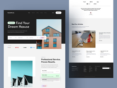 SweetHome clean design home landing page property real estate rent home ui ux web website