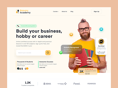 E-Learning Landing Page(Header Exploration)