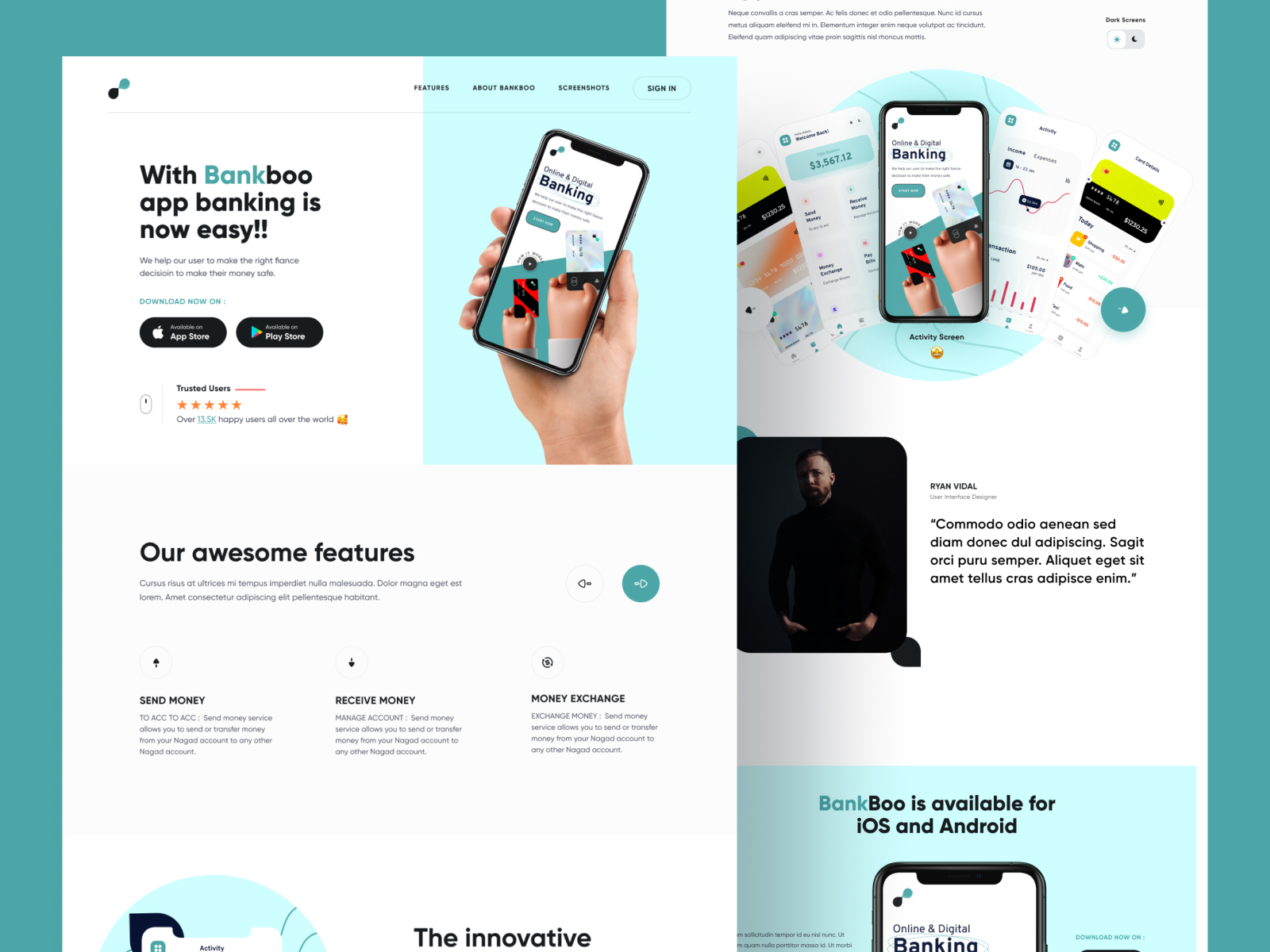 Bankboo. App Landing Page By Arfpro. On Dribbble