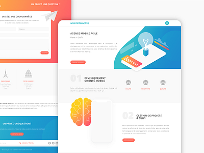 Smartinteractive Webdesign brain bulb contact form contact page gradient hero banner isometric landing mobile smart web agency