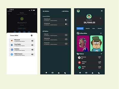 Multi-Wallet NFT Dapp blockchain crypto defi design illustration ui website