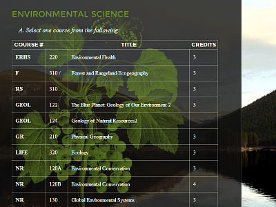 CSU Environmental Affairs Snippet data environment environmental green leaves mountains semi transparent table times website