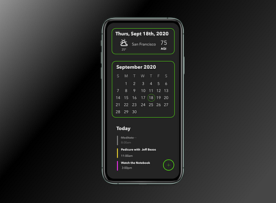 Calendar calendar dailyui neon tron