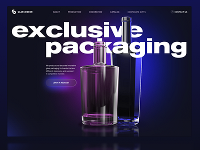 Glass Decor | Landing Page branding design desktop feedback freeforwork freelance likeforlike ui uxui uxuidesigner webdesign webdesigner