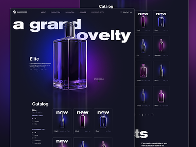 Glass Decor | Landing Page | Catalog branding design desktop feedback freelance ui uxui webdesign