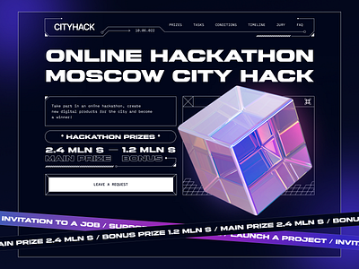 Hackathon landing / Main screen cyber cyberpunk desktop freelance inspiration maincsreen trends we webdesign