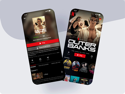 Netflix UI screen design movie app netflix ui uidesign