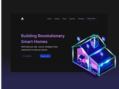 Building smart homes building creative isometric web ui landingpage portfolio tech ui website ui webui