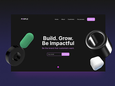 3D elements landing page