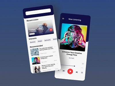 Mobile Podcast UI 3d app app design app ui dailyui design mobile app ui uidesign