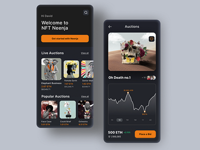 NFT Art Marketplace app app design branding challenge crypto dailyui design graphic design identity branding nft nft art ui